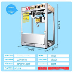 Popcorn Maker Machine Stainless Steel - aibasetek